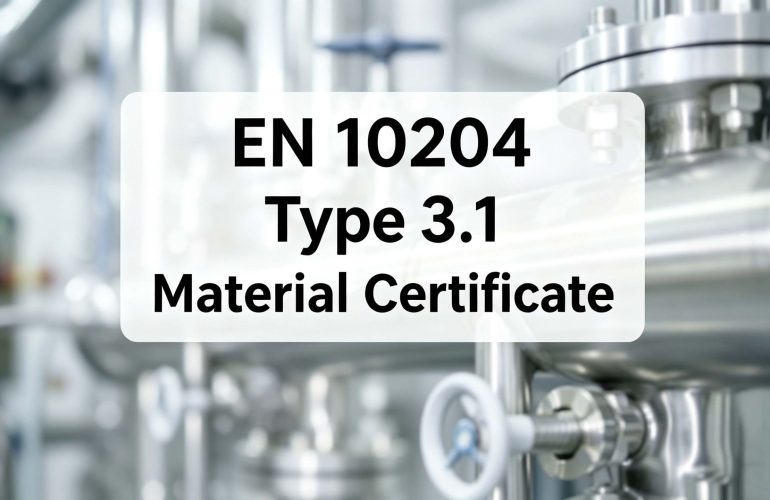 EN 10204 Type 3.1 material certificate for offshore and industrial fabrication